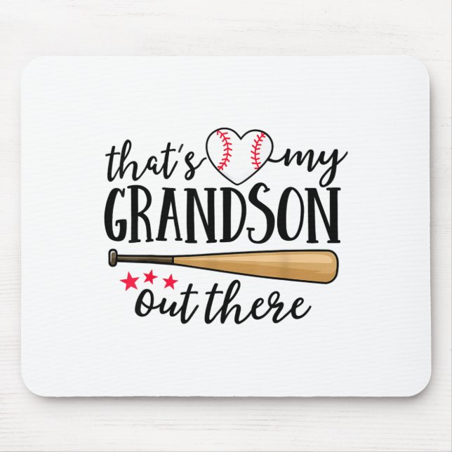 Tapis De Souris That's My Grandson Out There Baseball Grandma Squa (Devant)