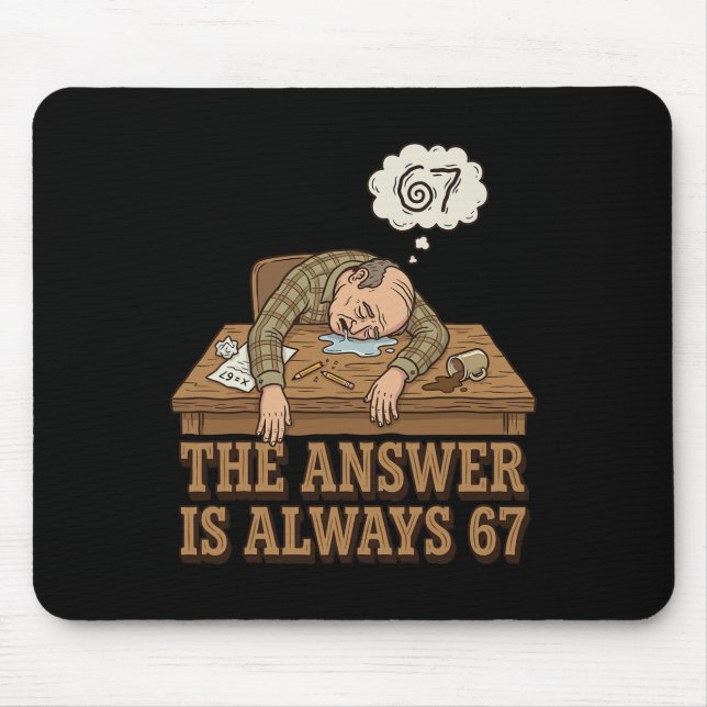 Tapis De Souris The Answer Is Always 67 Math Teacher Meme 90s Retr (Devant)