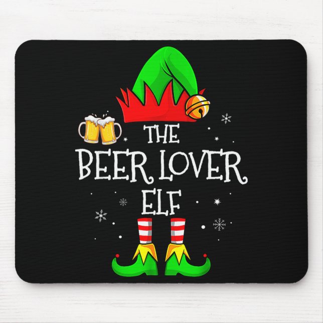 Tapis De Souris The Beer Lover Elf Matching Family Christmas Drink (Devant)