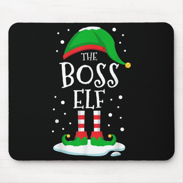 Tapis De Souris The Boss Elf Christmas Family Matching Xmas Group  (Devant)