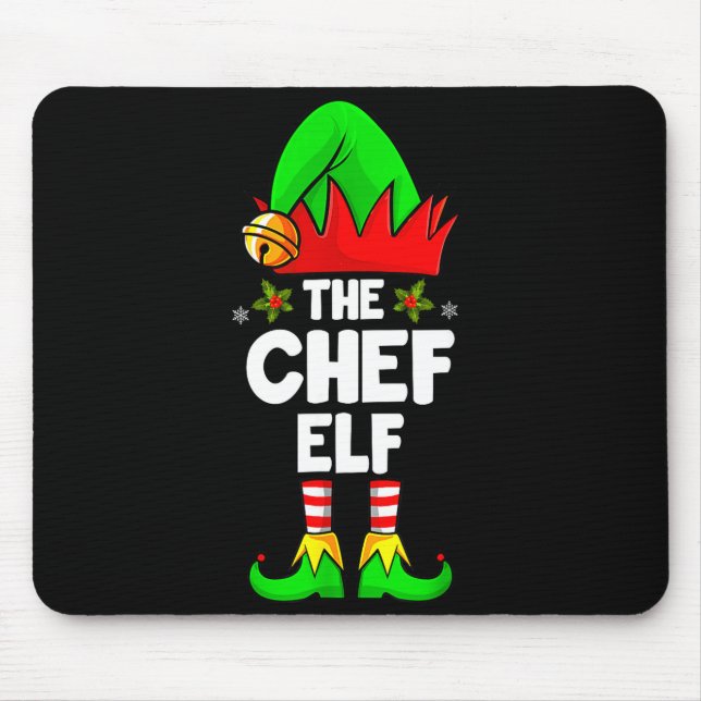 Tapis De Souris The Chef Elf Shirt Matching Family Chef Christmas  (Devant)