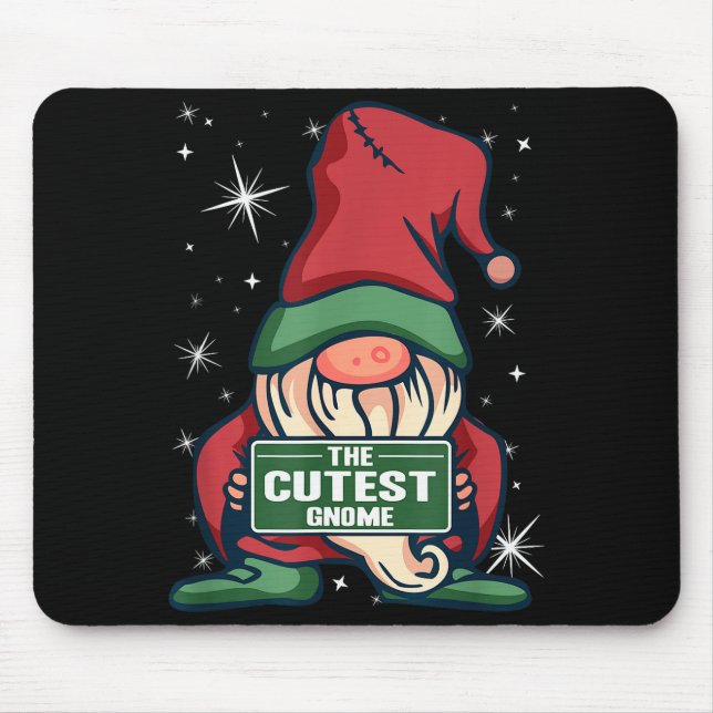 Tapis De Souris The Cutest Gnome Xmas Elf Matching Family Christma (Devant)