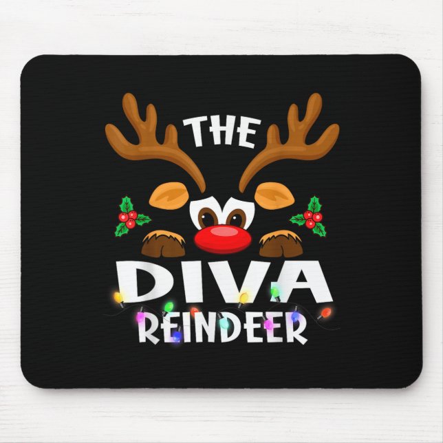 Tapis De Souris The Diva Reindeer Christmas Men Women  (Devant)