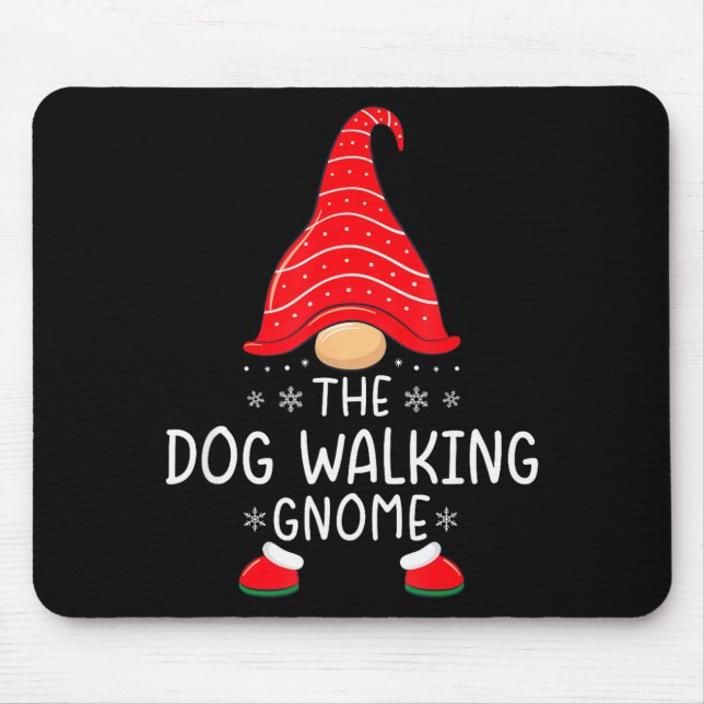 Tapis De Souris The Dog Walking Gnome Xmas Family Matching Funny C (Devant)