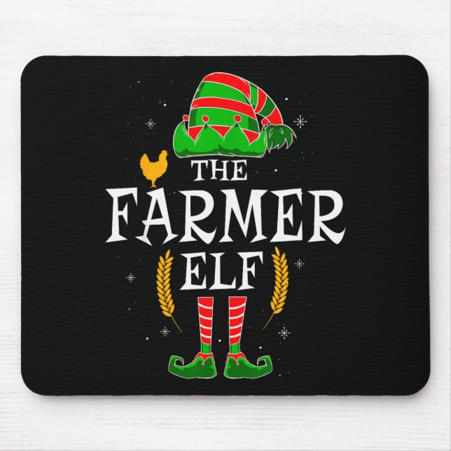 Tapis De Souris The Farmer Elf Group Matching Family Christmas Far (Devant)