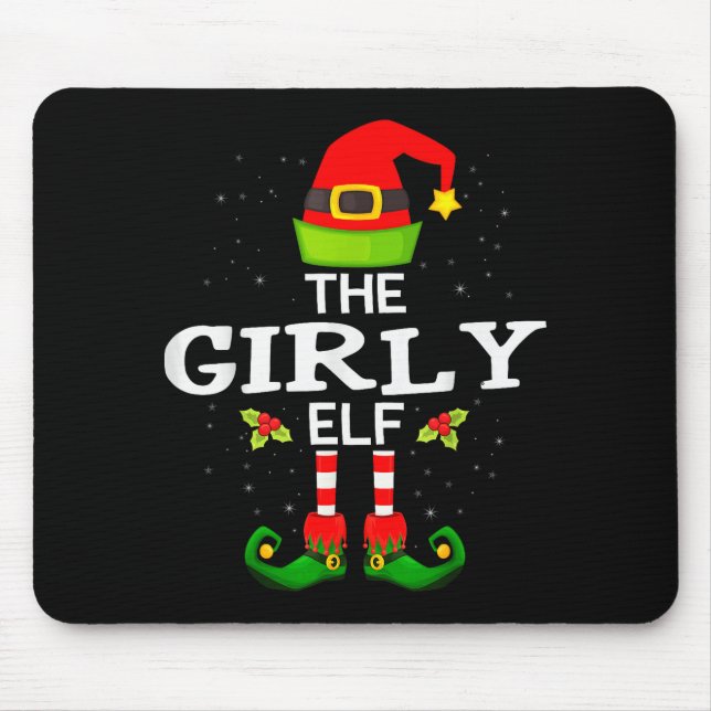 Tapis De Souris The Girly Elf Christmas Family Matching Pajama  (Devant)
