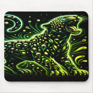Tapis De Souris The Green Spotted Leopard On a Thick Laptop Tablet