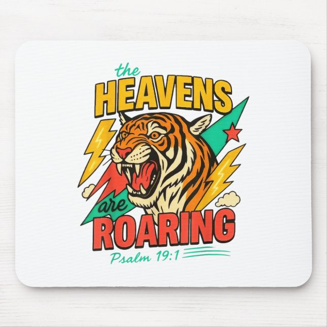 Tapis De Souris The Heavens Are Roaring Psalm 19_1 Tiger Christian (Devant)