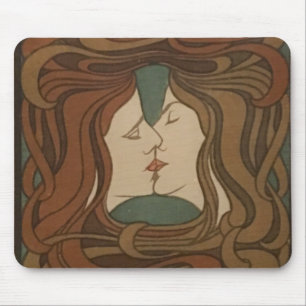 Tapis De Souris The Kiss 1898, femme - Art Nouveau - Illustration