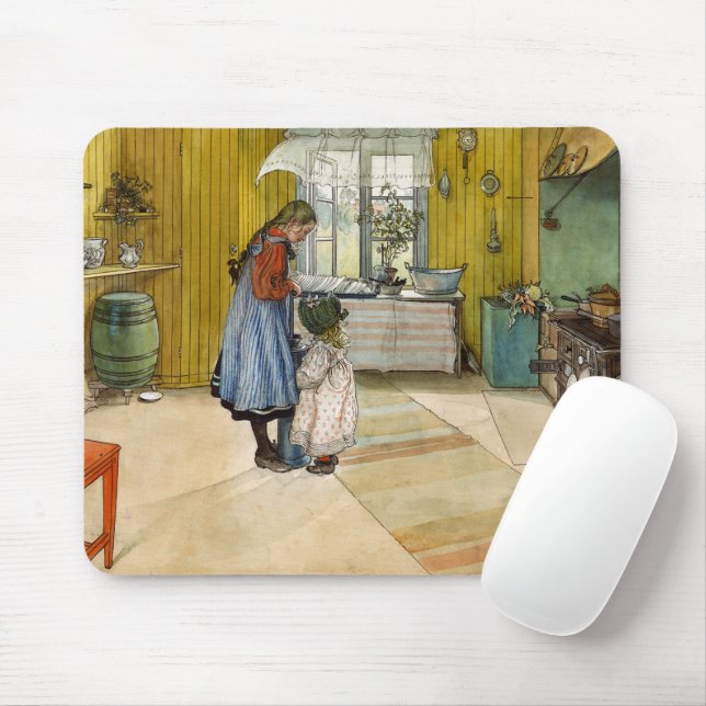 Tapis De Souris The Kitchen, 1898 par Carl Larsson (Avec souris)