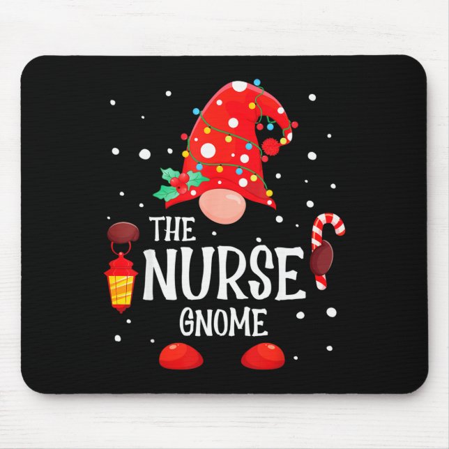Tapis De Souris The Nurse Gnome Matching Family Christmas Gnome Pa (Devant)