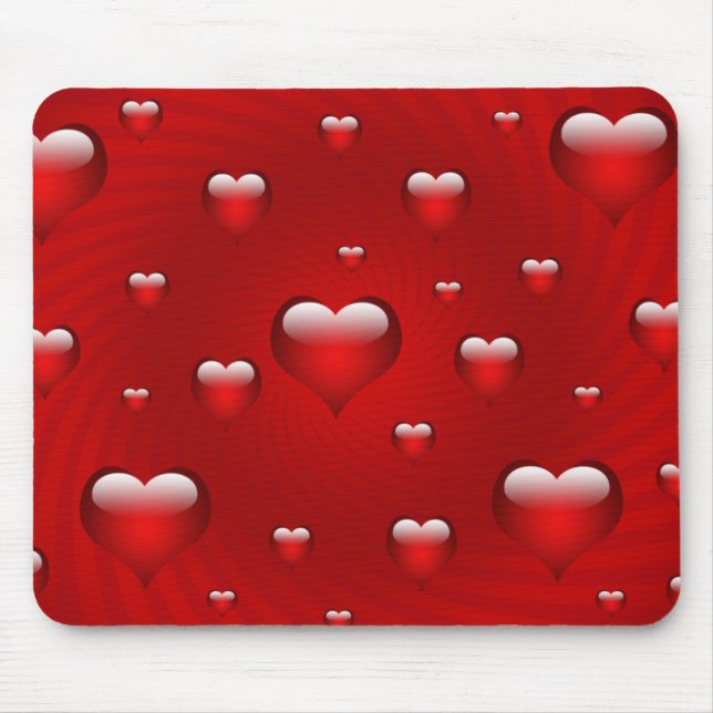 Tapis De Souris Thème d'amour des coeurs (Devant)