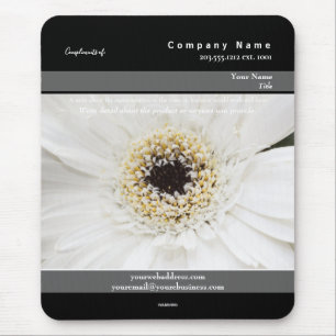 Tapis De Souris Thème de Fleur Blanche Mousepad - HAMbyWG