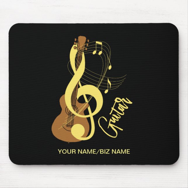 Tapis De Souris Thème de musique musicienne graphique de guitare (Devant)