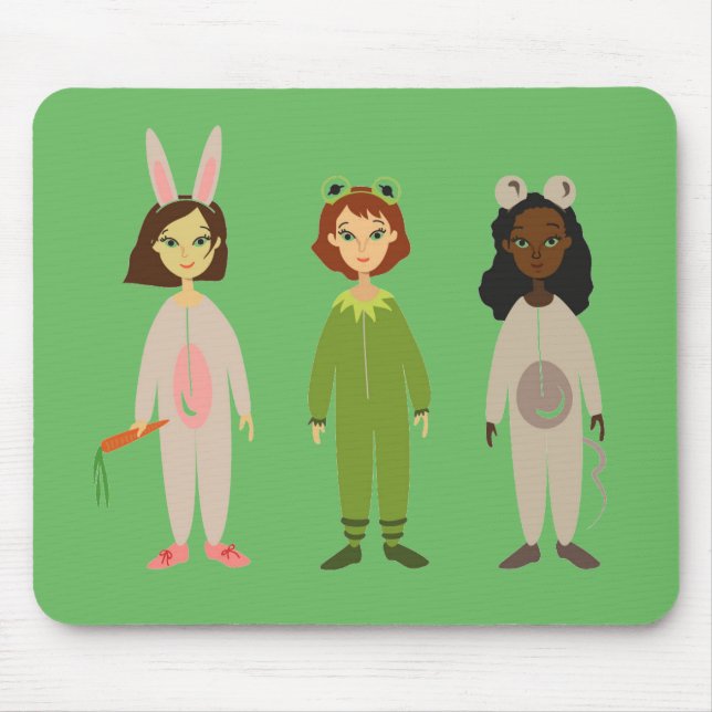 Tapis De Souris Thème des amies en pyjama pour filles mignonnes (Devant)
