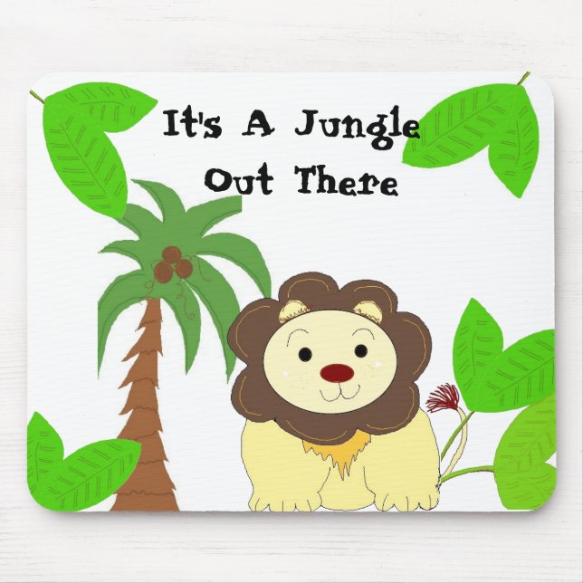 Tapis De Souris Thème Jungle de Lion cool (Devant)