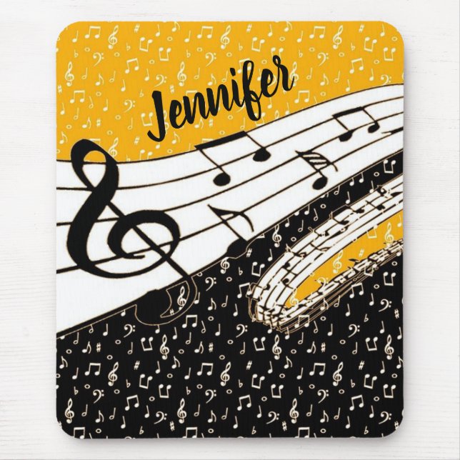 Tapis De Souris Thème musical Gold personnalisé (Devant)