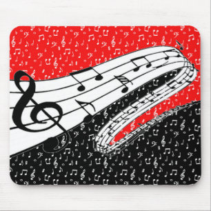 Tapis De Souris Thème musical rouge et noir