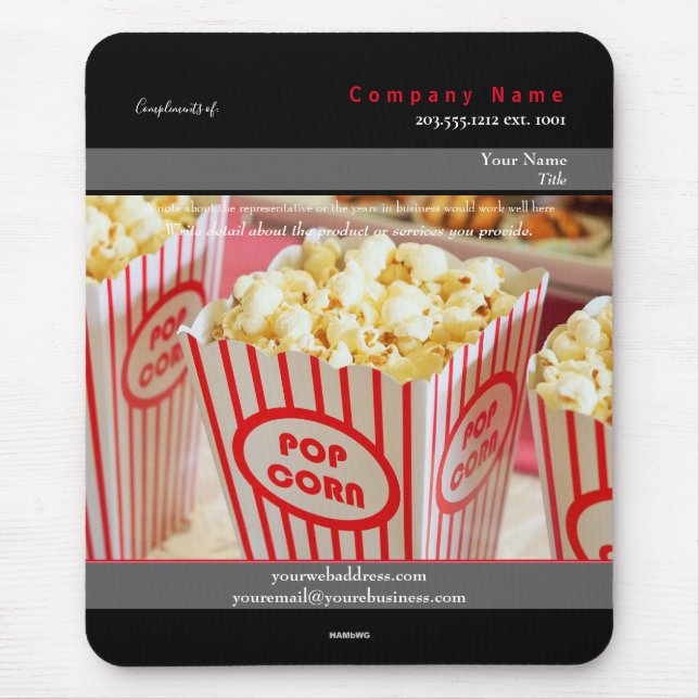 Tapis De Souris Thème Popcorn de Promo Mousepad - HAMbyWG (Devant)