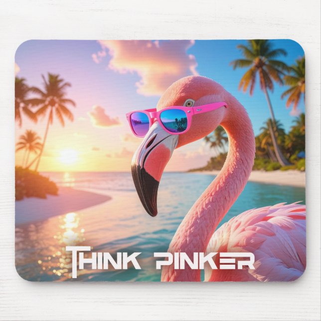 Tapis De Souris THINK PINKER - Flamingo PINK (Devant)