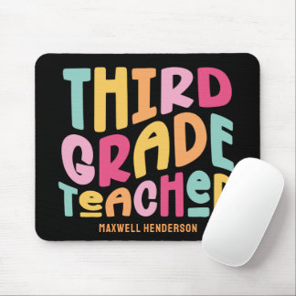 Tapis De Souris Third Grade Teacher Colorful Text