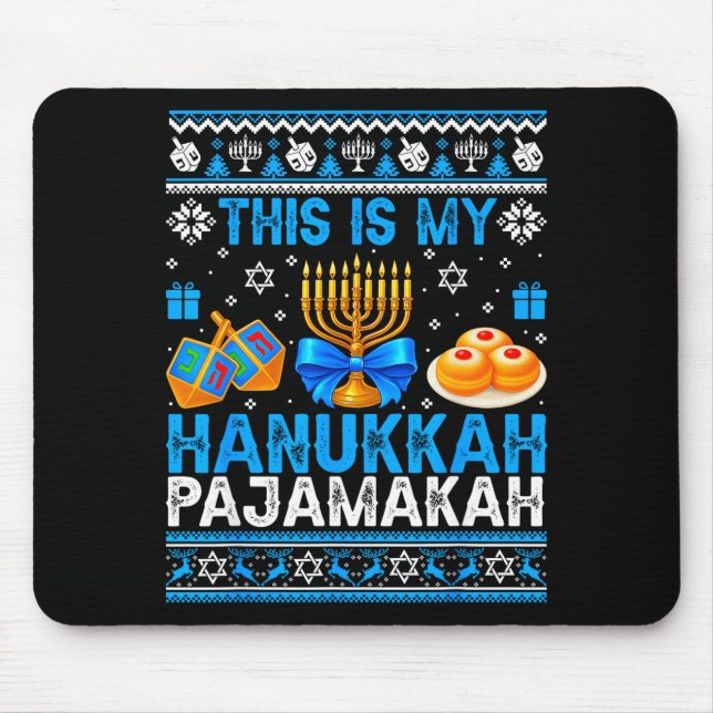 Tapis De Souris This Is My Hanukkah Pajamakah Ugly Chanukah Jewish (Devant)