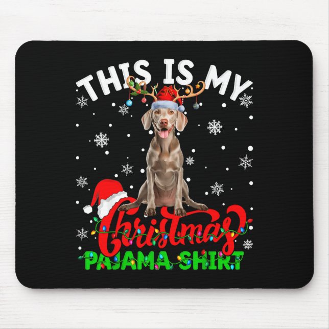Tapis De Souris This Is My Weimaraner Dog Ugly Christmas Pajama Sw (Devant)