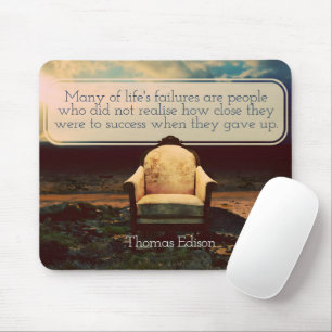 Tapis De Souris Thomas Edison Citation Inspirationnelle "Échecs"