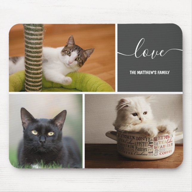 Tapis De Souris Three Photo Collage Custom (Devant)