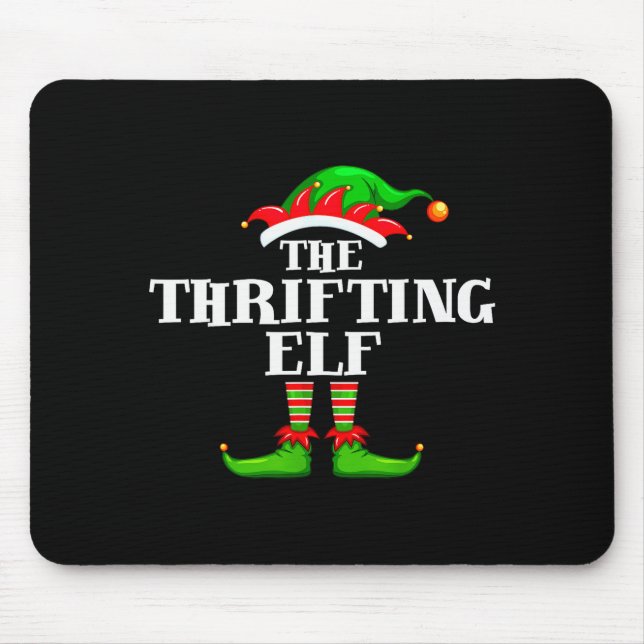 Tapis De Souris Thrifting Elf Matching Family Group Christmas Part (Devant)