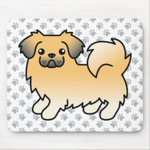 Tapis De Souris Tibétain Spaniel Fawn Sable Chien de Dessin Animé