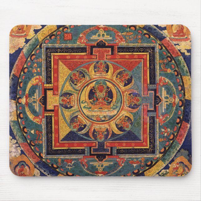 Tapis De Souris Tibétain Thanka d'antiquité de mandala de Bouddha (Devant)