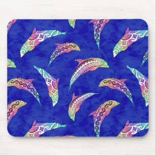 Tapis De Souris Tie Dye Marine Animals Dolphins Marlins