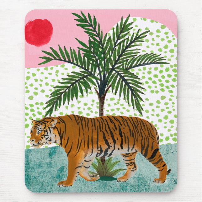 Tapis De Souris Tigre au lever du soleil (Devant)