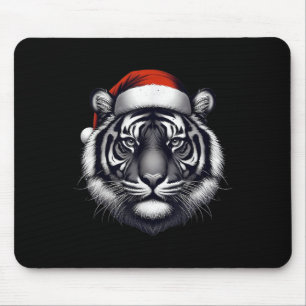 Tapis De Souris Tigre avec chapeau de Noël Noël Noël Noël Zoo de l