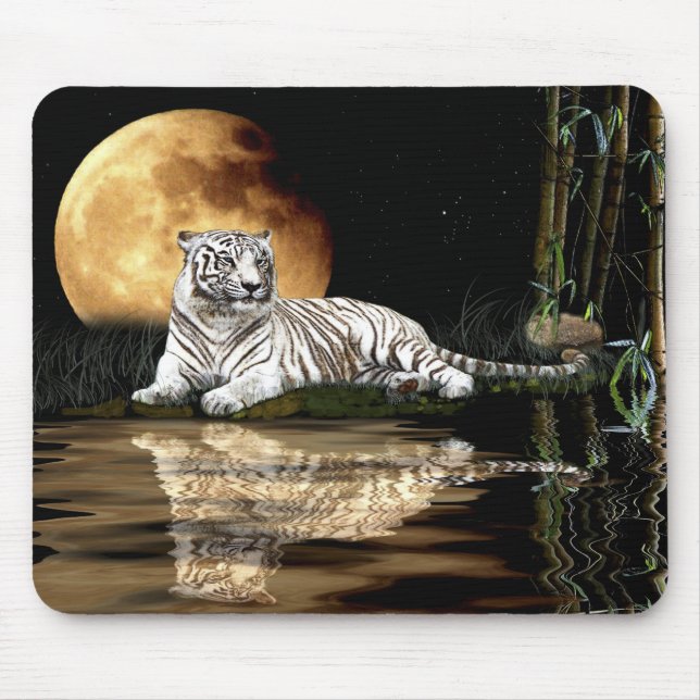 Tapis De Souris TIGRE BLANC Espèces en voie de disparition Mousepa (Devant)