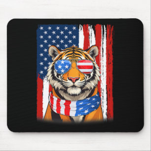 Tapis De Souris Tigre Drapeau Américain États-Unis Hommes Femmes 4