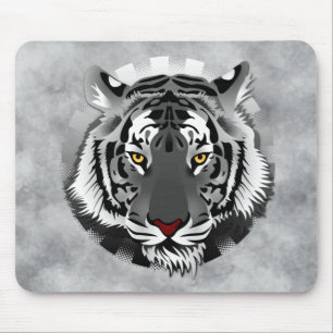 Tapis De Souris Tigre noir et blanc