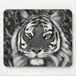 Tapis De Souris Tigre noir et blanc Mousepad