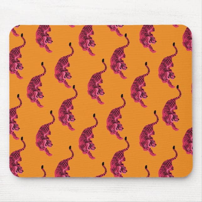 Tapis De Souris Tigre - Rose Vibrant (Devant)