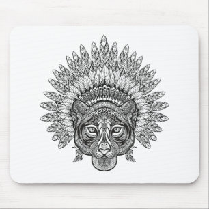 Tapis De Souris Tigre tiré par la main dans le style