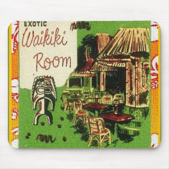 Tapis De Souris Tiki Art - Salle Exotique Waikiki (Devant)