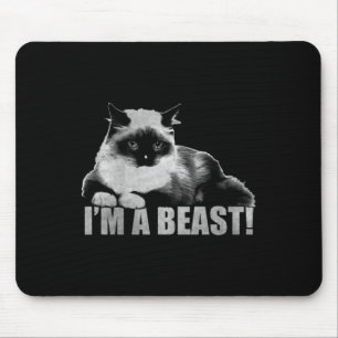 Tapis De Souris Timbre de chat graphique branché Je suis une bête