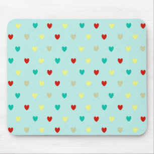 Tapis De Souris Tiny polka hearts on seafoam green