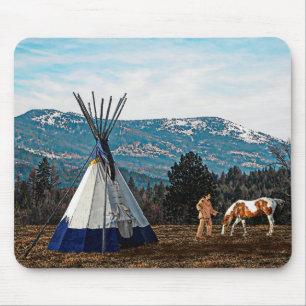 Tapis De Souris Tipi - Camp d'hiver