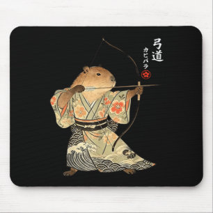 Tapis De Souris Tir à l'arc de capybara Samouraï Kyudo Art animal