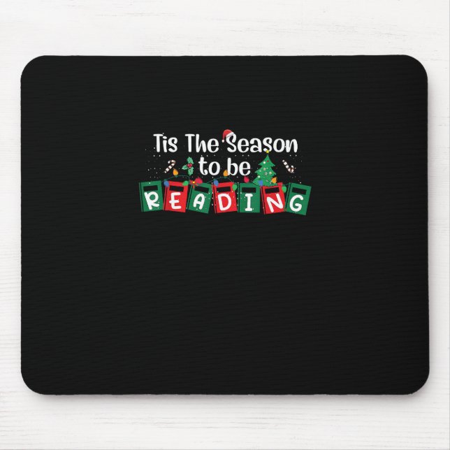Tapis De Souris Tis The Season To Reading Christmas Teacher Book (Devant)