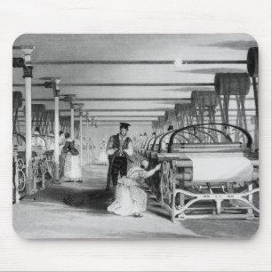 Tapis De Souris Tissage de métier à tisser de puissance, gravé par