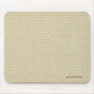 Tapis De Souris Tissu de lin beige naturel avec typographie grise 
