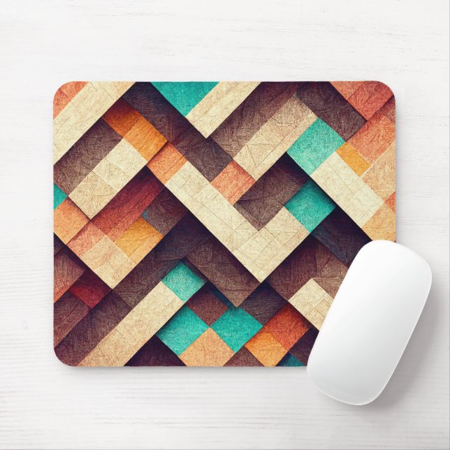 Tapis De Souris Tissu en bois Abstrait (Avec souris)